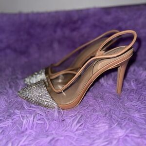 BCBGeneration Silver and Tan Stiletto Heels